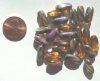 25 13mm Twisted Ovals - Topaz Vitrail